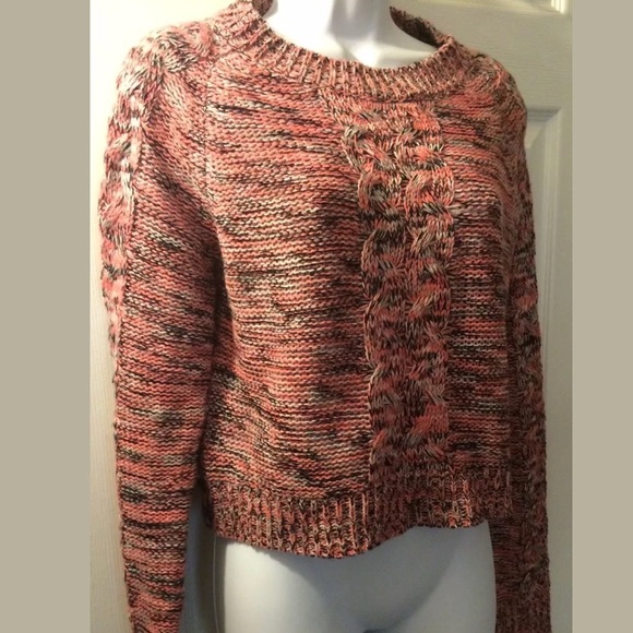 STARING AT STARS Cable Knit Sweater Crop Knit Pink urban Outfitters Pullover - Picture 3 of 7